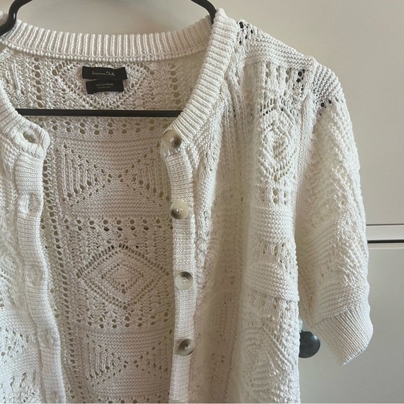 Massimo Dutti Short Sleeve Open Knit Cardigan - Picture 8 of 9